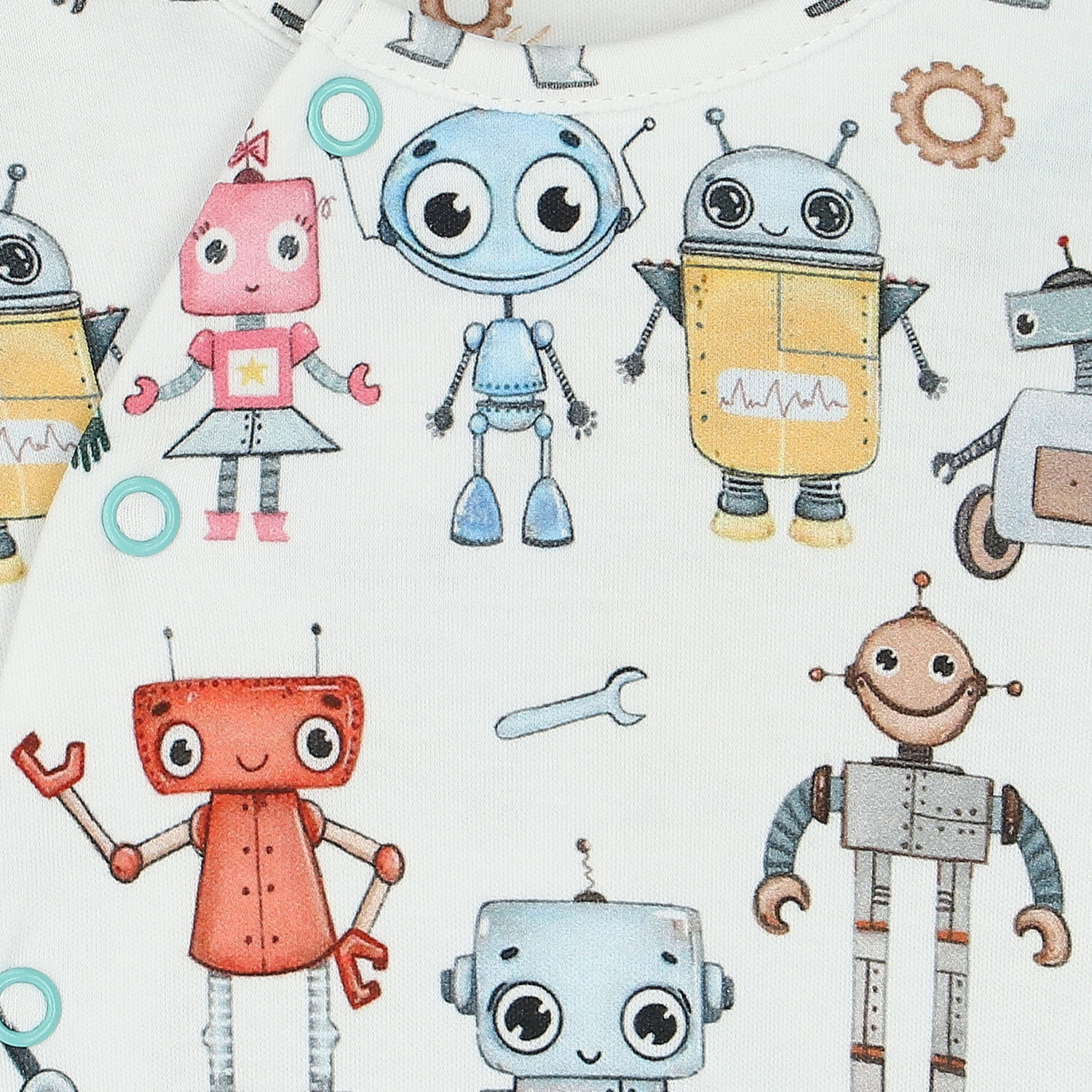 Baby Boys White Robots Babygrow, 1, hi-res image number null